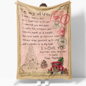 Blanket Christmas Gift for Wife – Birthday Gift for Wife, Christmas Gifts for Wife, I Could Live with You